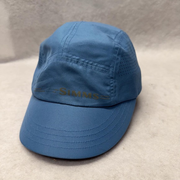 Simms Hat Cap Strap Back Blue Lightweight Vent Fishing Performance OSFA Mens - Picture 1 of 5